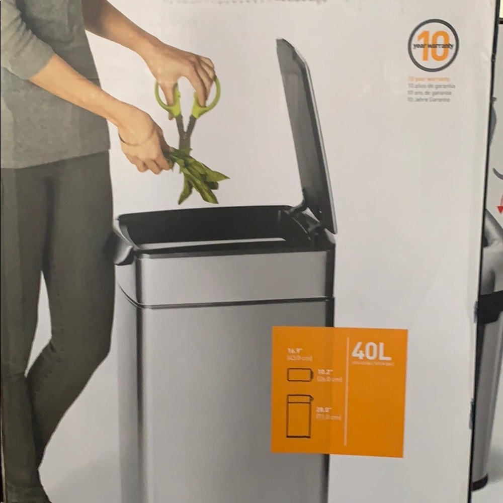 Simplehuman trash can 40L